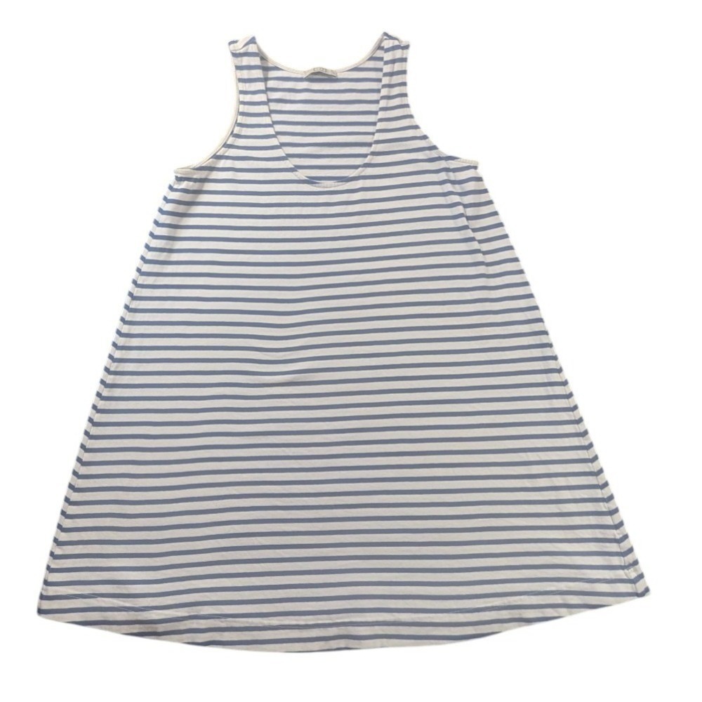 AYR Striped Tank Dress‎ Blue White Size M 100% Cotton Sleeveless Mini A-Line